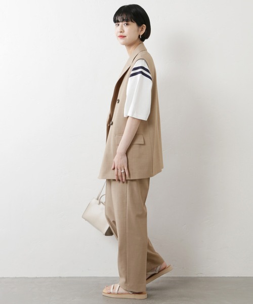 JOURNAL STANDARD（ジャーナルスタンダード）の「TW2タックスラックスパンツ◆（スラックス・レディース・ブラック/ベージュ・36/38）」の3枚目の写真