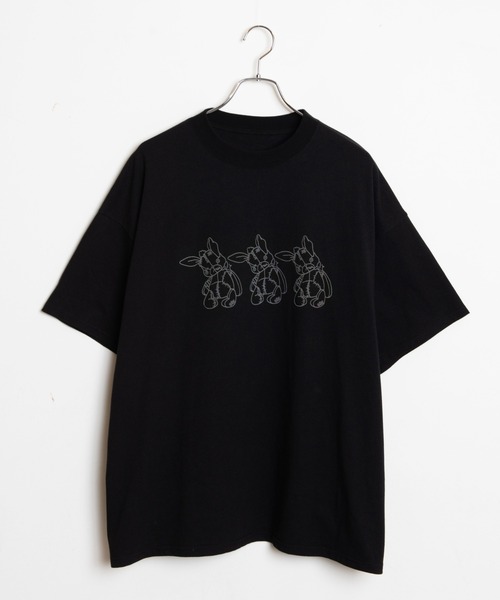 Whinny（ホワイニー）の「Whinny/みつごちゃん（Tシャツ/カットソー・レディース・ブラック/ブルー・FREE）」の14枚目の写真