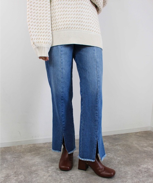 MLI'A（エムリア）の「センタースリットデニムパンツ（デニムパンツ・レディース・ブラック/インディゴブルー/ブルー系その他・FREE）」の3枚目の写真