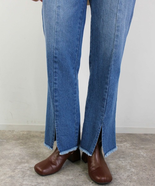 MLI'A（エムリア）の「センタースリットデニムパンツ（デニムパンツ・レディース・ブラック/インディゴブルー/ブルー系その他・FREE）」の4枚目の写真