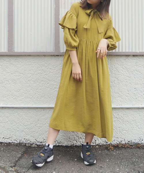 179/WG(イチナナキュウダブルジー)の「前後2WAYフリルワンピース(ワンピース・レディース・ブラック/グレー/グリーン・MEDIUM)」の3枚目の写真