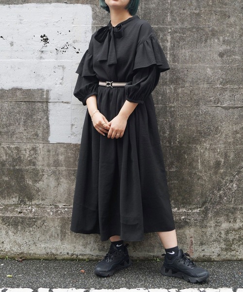 179/WG(イチナナキュウダブルジー)の「前後2WAYフリルワンピース(ワンピース・レディース・ブラック/グレー/グリーン・MEDIUM)」の2枚目の写真