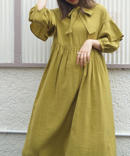 179/WG(イチナナキュウダブルジー)の「前後2WAYフリルワンピース(ワンピース・レディース・ブラック/グレー/グリーン・MEDIUM)」の9枚目の写真