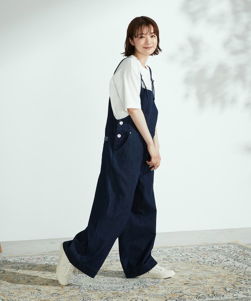 ONIGIRI（オニギリ）の「デニム　サロペット（サロペット/オーバーオール・レディース・ネイビー・MEDIUM/LARGE）」の4枚目の写真