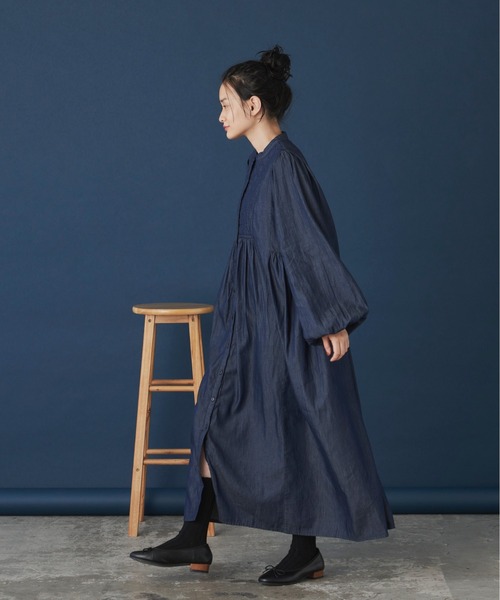 Libra Cue(リブラ キュー)の「キルティングデニムワンピース(ワンピース・レディース・ネイビー・FREE)」の10枚目の写真