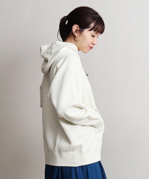 note et silence （ノートエシロンス）の「◇et sort.コールドダイ裏毛パーカー（スウェット・レディース・オレンジ/アイボリー/ミント・FREE）」の2枚目の写真