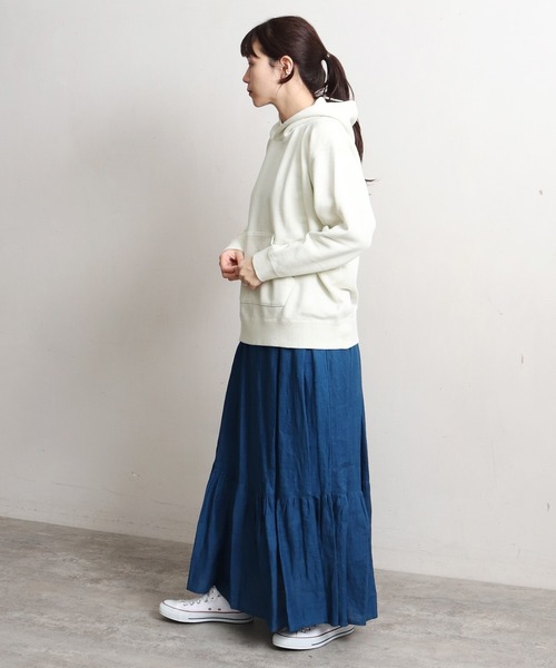 note et silence （ノートエシロンス）の「◇et sort.コールドダイ裏毛パーカー（スウェット・レディース・オレンジ/アイボリー/ミント・FREE）」の6枚目の写真