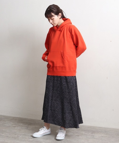 note et silence （ノートエシロンス）の「◇et sort.コールドダイ裏毛パーカー（スウェット・レディース・オレンジ/アイボリー/ミント・FREE）」の5枚目の写真
