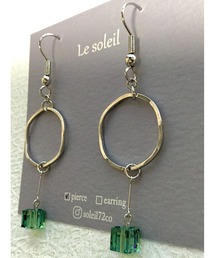 【Le soleil】フープ　スワロフスキーピアス(MA)
