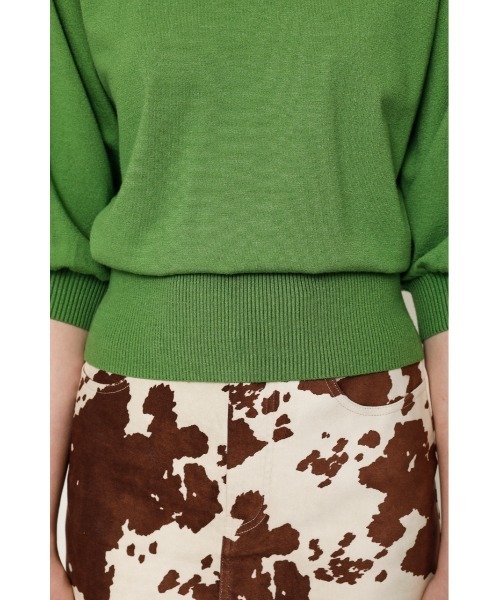 SLY(スライ)の「FRILL PUFF SLEEVE HG TOPS/パフスリーブハイゲージトップス(ニット/セーター・レディース・アイボリー/ブラック/グリーン/ベージュ・FREE)」の7枚目の写真