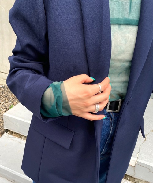 WHO'S WHO gallery（フーズフーギャラリー）の「ウォーターカラーネットトップス（その他トップス・レディース・ダークグリーン/ブラウン/グレー・FREE）」の18枚目の写真