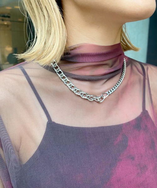 WHO'S WHO gallery（フーズフーギャラリー）の「ウォーターカラーネットトップス（その他トップス・レディース・ダークグリーン/ブラウン/グレー・FREE）」の7枚目の写真