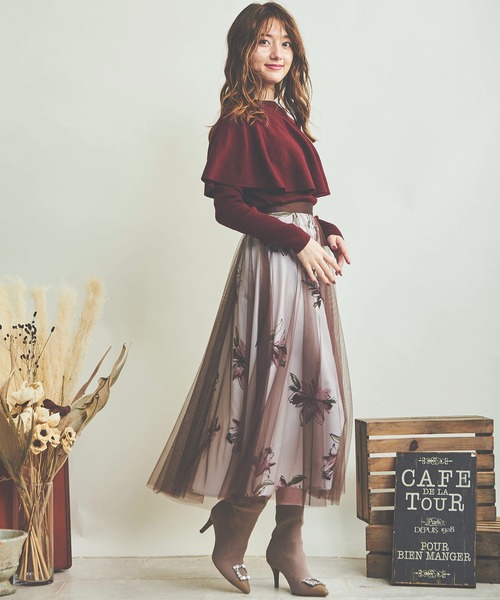 NOELA(ノエラ)の「チュールレイヤー花柄スカート(スカート・レディース・イエロー/サックスブルー/ピンク・M/S)」の17枚目の写真