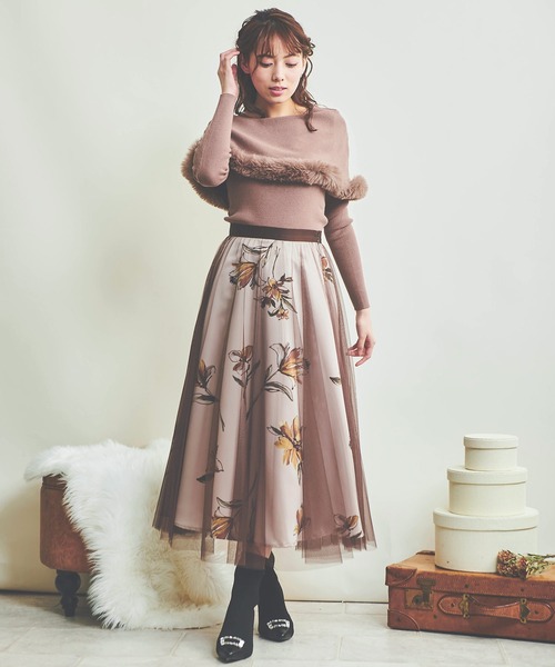 NOELA(ノエラ)の「チュールレイヤー花柄スカート(スカート・レディース・イエロー/サックスブルー/ピンク・M/S)」の20枚目の写真