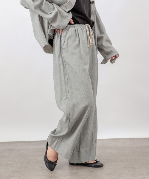 PUAL CE CIN(ピュアルセシン)の「綿ヘンプヒッコリーパンツ(その他パンツ・レディース・オフホワイト/ベージュ/チャコールグレー・FREE)」の6枚目の写真