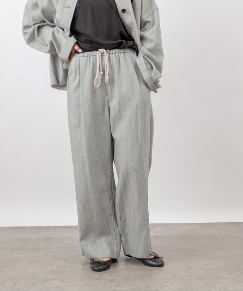 PUAL CE CIN(ピュアルセシン)の「綿ヘンプヒッコリーパンツ(その他パンツ・レディース・オフホワイト/ベージュ/チャコールグレー・FREE)」の14枚目の写真