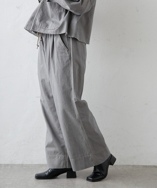 PUAL CE CIN(ピュアルセシン)の「綿ヘンプヒッコリーパンツ(その他パンツ・レディース・オフホワイト/ベージュ/チャコールグレー・FREE)」の20枚目の写真