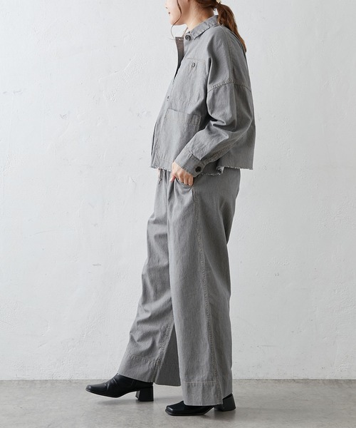 PUAL CE CIN(ピュアルセシン)の「綿ヘンプヒッコリーパンツ(その他パンツ・レディース・オフホワイト/ベージュ/チャコールグレー・FREE)」の19枚目の写真