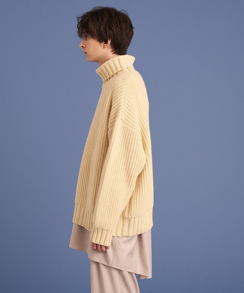 UP START(アップスタート)の「RELAX OFFTURTLE KNIT(ニット/セーター・メンズ・イエロー/ブラック/オフホワイト・FREE)」の10枚目の写真