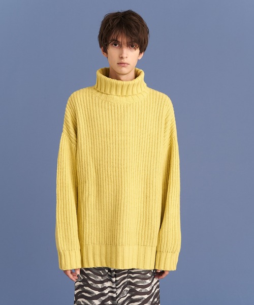 UP START(アップスタート)の「RELAX OFFTURTLE KNIT(ニット/セーター・メンズ・イエロー/ブラック/オフホワイト・FREE)」の22枚目の写真