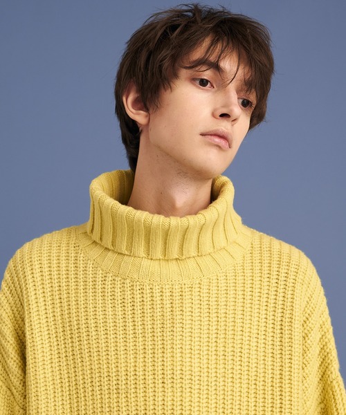 UP START(アップスタート)の「RELAX OFFTURTLE KNIT(ニット/セーター・メンズ・イエロー/ブラック/オフホワイト・FREE)」の21枚目の写真