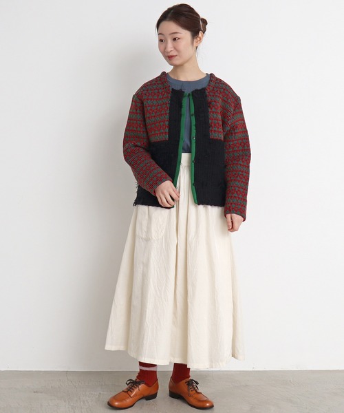 Malle キュプラルナファーツイル伊吹染 ラップスカート malleキュプラルナファーツイル伊吹染ラップスカート