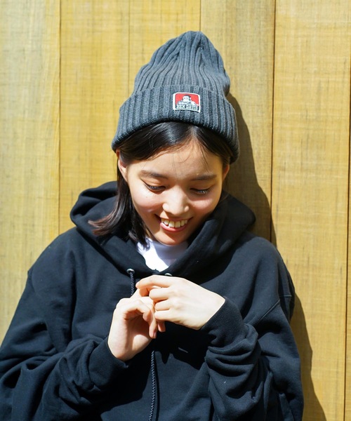 BEN DAVIS（ベンデイビス）の「【BEN DAVIS/ベンデイビス】コットンニットキャップ ビーニー（ニットキャップ/ビーニー・メンズ・ホワイト/チャコールグレー/ブラック/ダークグリーン/ベージュ/ネイビー/グレー/イエロー/ライトブラウン/スミクロ/ワイン/レッド・FREE）」の4枚目の写真