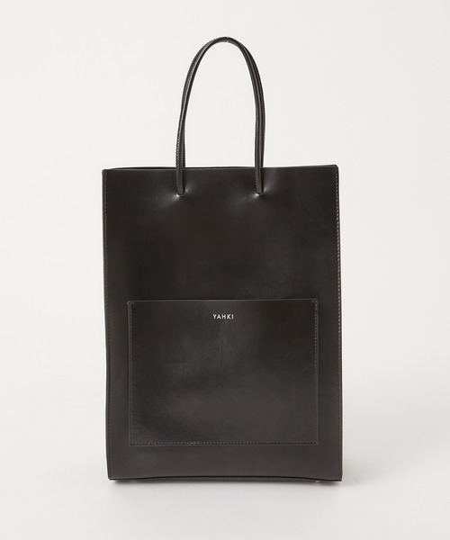 YAHKI（ヤーキ）の「#【YAHKI/ヤーキ】スクエアレザートートバッグ（トートバッグ・レディース・ブラック/ベージュ・FREE）」の2枚目の写真