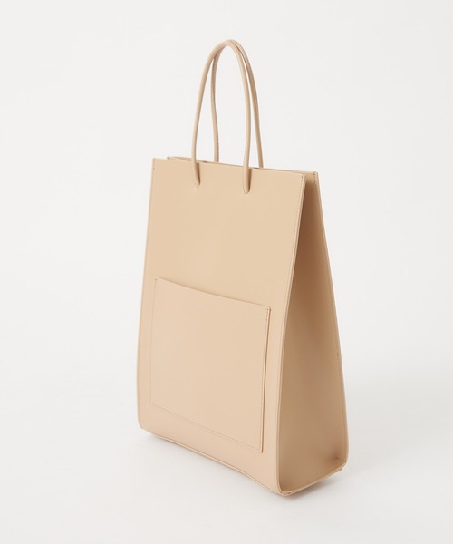 YAHKI（ヤーキ）の「#【YAHKI/ヤーキ】スクエアレザートートバッグ（トートバッグ・レディース・ブラック/ベージュ・FREE）」の4枚目の写真