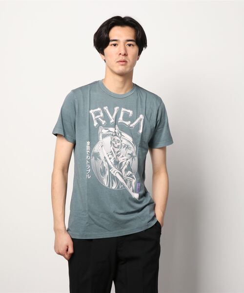 RVCA(ルーカ)の「【直営店限定】RVCA メンズ TROUBLE IN PARADISE SS Tシャツ【2021年春夏モデル】/ルーカ半袖Tシャツ(Tシャツ/カットソー・メンズ・ブラック/モスグリーン・MEDIUM/LARGE/SMALL)」の4枚目の写真