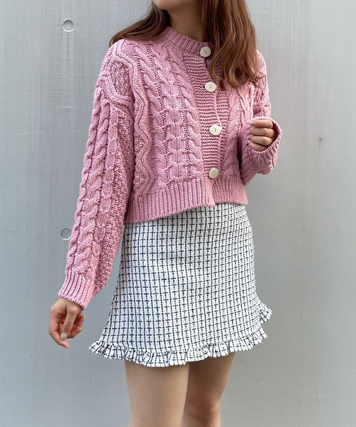 titty＆Co. PETIT（ティティアンドコープティ）の「【titty&Co.PETIT】フリルチェックスカパン（スカート・レディース・ホワイト/ブラック/ブルー/ベージュ・MEDIUM/SMALL/LARGE）」の7枚目の写真