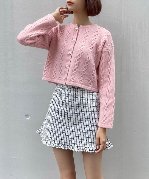 titty＆Co. PETIT（ティティアンドコープティ）の「【titty&Co.PETIT】フリルチェックスカパン（スカート・レディース・ホワイト/ブラック/ブルー/ベージュ・MEDIUM/SMALL/LARGE）」の12枚目の写真