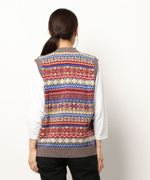 LAURENCE J.SMITH】フェアアイル クルーネックベスト WOMEN