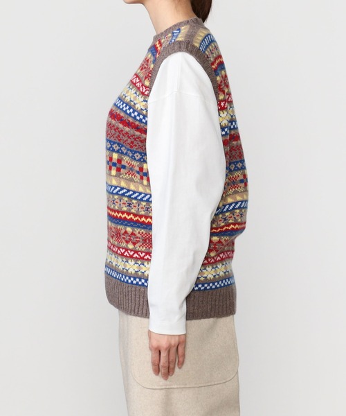 LAURENCE J SMITH フェアアイル クルーネックベスト Laurence J Smith（ローレンスジェイスミス）の「LAURENCE J SMITH