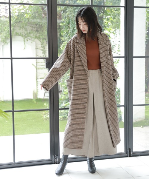 LAKOLE（ラコレ）の「チェック柄オーバーサイズコート / 214940