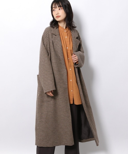 LAKOLE（ラコレ）の「チェック柄オーバーサイズコート / 214940（チェスターコート・レディース・ベージュ系その他・SMALL/MEDIUM）」の2枚目の写真