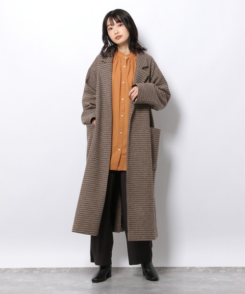 LAKOLE（ラコレ）の「チェック柄オーバーサイズコート / 214940（チェスターコート・レディース・ベージュ系その他・SMALL/MEDIUM）」の8枚目の写真