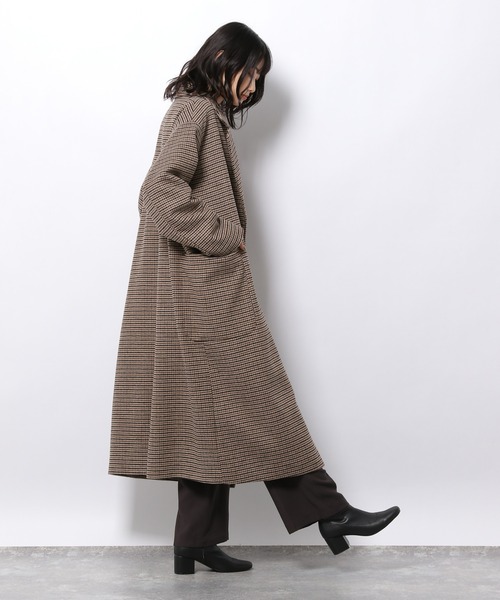 LAKOLE（ラコレ）の「チェック柄オーバーサイズコート / 214940（チェスターコート・レディース・ベージュ系その他・SMALL/MEDIUM）」の12枚目の写真