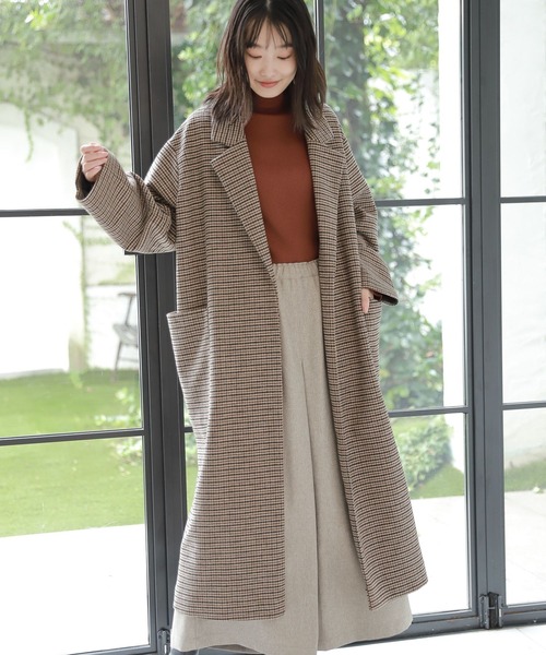 LAKOLE（ラコレ）の「チェック柄オーバーサイズコート / 214940（チェスターコート・レディース・ベージュ系その他・SMALL/MEDIUM）」の19枚目の写真