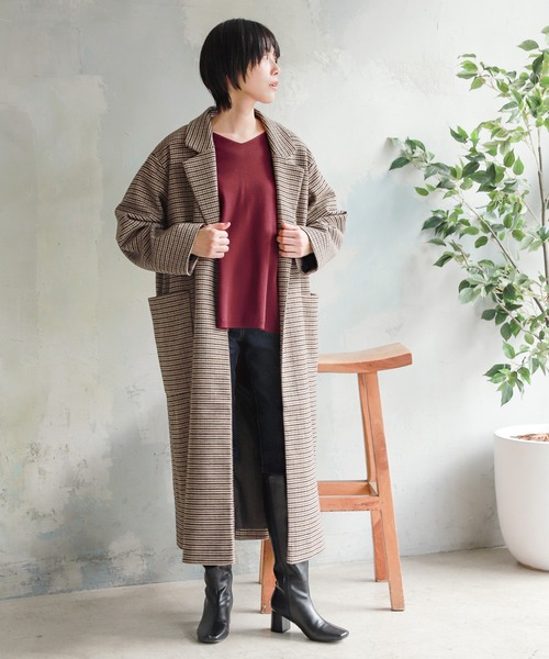 LAKOLE（ラコレ）の「チェック柄オーバーサイズコート / 214940（チェスターコート・レディース・ベージュ系その他・SMALL/MEDIUM）」の20枚目の写真