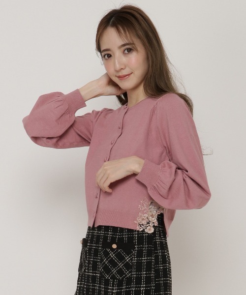 WILLSELECTION - 最終お値下げ！ウイルセレクション【今季新品】フラワー刺繍スリットカーディガン WILLSELECTION - 最終お値下げ！ウイルセレクション【今季新品