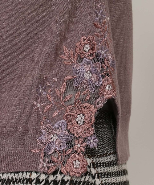 最終お値下げ！ウイルセレクション【今季新品】フラワー刺繍スリットカーディガン WILLSELECTION（ウィルセレクション）の「フラワー刺繍スリット