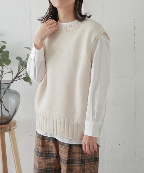 URBAN RESEARCH DOORS（アーバンリサーチドアーズ）の「Island Tides　ボトルネックニットベスト（ベスト・レディース・ブラック/オフホワイト・34）」の3枚目の写真