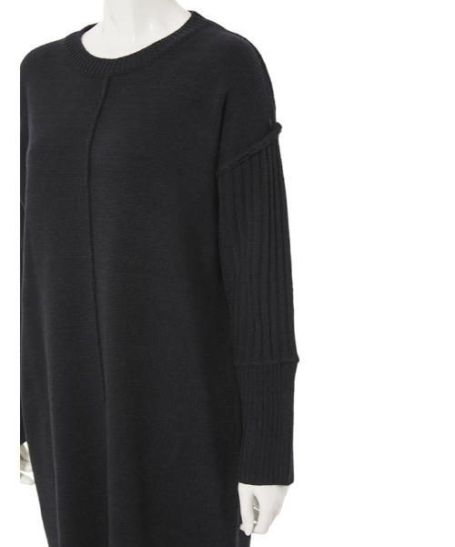 fifth（フィフス）の「リブ切り替えニットワンピース（ワンピース・レディース・ブラック/ライトベージュ・MEDIUM）」の7枚目の写真