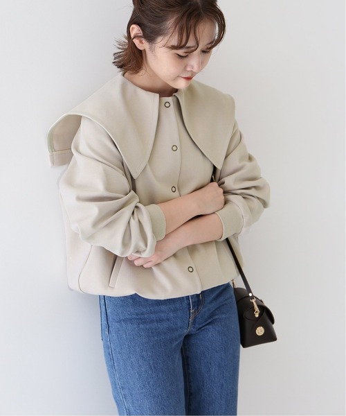 SLOBE IENA(スローブイエナ)の「セーラーカラーカーディガン◆(カーディガン/ボレロ・レディース・ベージュ/ネイビー・FREE)」の2枚目の写真