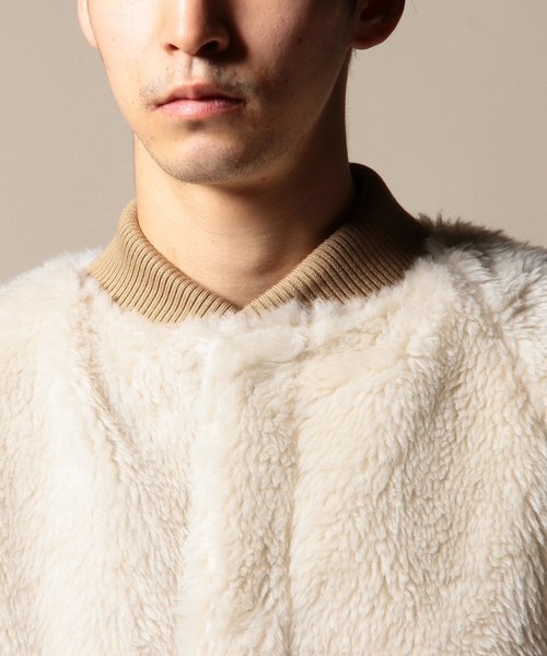 BEAUTY&YOUTH UNITED ARROWS（ビューティーアンドユースユナイテッドアローズ）の「BY ボア/フリース コート ◆（ノーカラージャケット・メンズ・ナチュラル/ネイビー・SMALL/LARGE/MEDIUM/X-LARGE）」の10枚目の写真