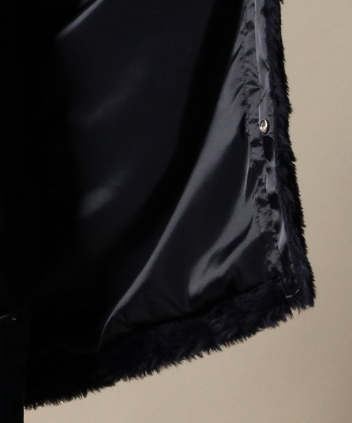 BEAUTY&YOUTH UNITED ARROWS（ビューティーアンドユースユナイテッドアローズ）の「BY ボア/フリース コート ◆（ノーカラージャケット・メンズ・ナチュラル/ネイビー・SMALL/LARGE/MEDIUM/X-LARGE）」の6枚目の写真