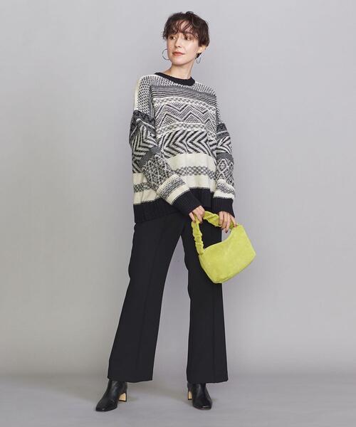 BEAUTY&YOUTH UNITED ARROWS（ビューティーアンドユースユナイテッドアローズ）の「BY ウールミックス ジャカードニットプルオーバー（ニット/セーター・レディース・ブラック/ブラウン・FREE）」の6枚目の写真