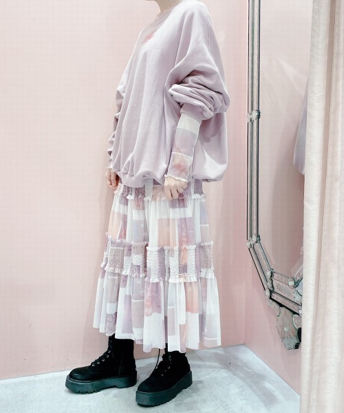 lilLilly(リルリリー)の「フォトプリントメッシュスカート(スカート・レディース・ブラック/ピンク/ブルー・FREE)」の16枚目の写真