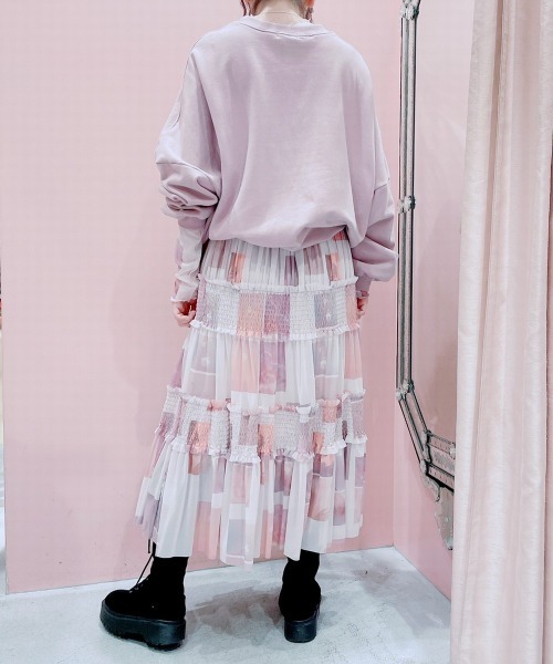 lilLilly(リルリリー)の「フォトプリントメッシュスカート(スカート・レディース・ブラック/ピンク/ブルー・FREE)」の13枚目の写真